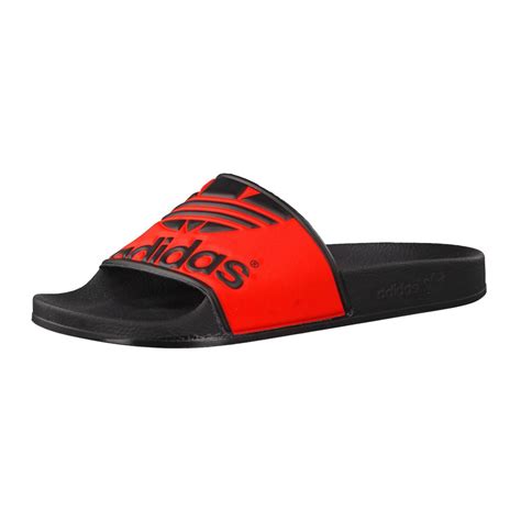 adidas adilette trefoil slippers rood zwart|Adidas 3 strips dames.